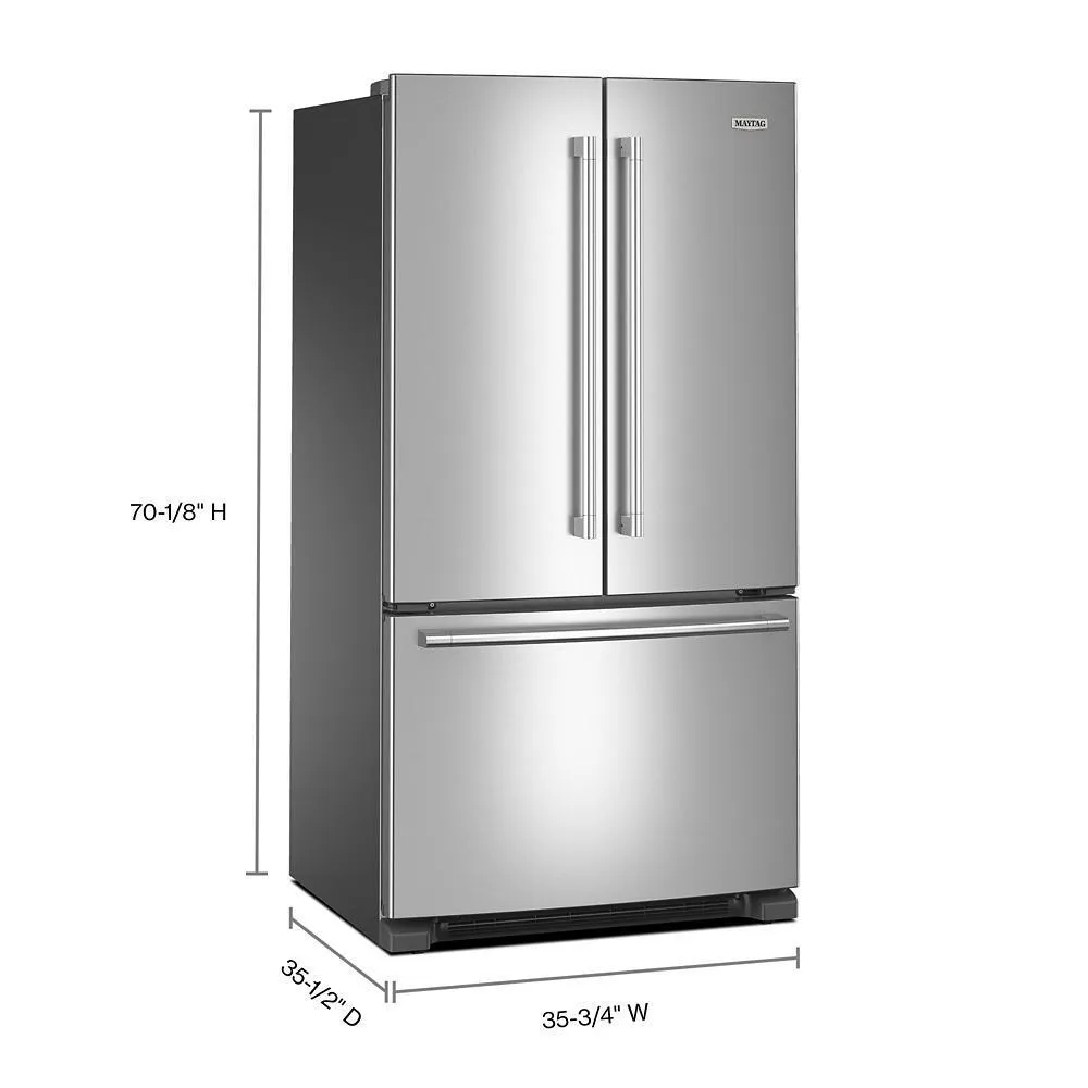 Maytag MRFF4136RZ Maytag 36 Inch Wide French Door Bottom Mount Refrigerator With Max Cool Setting - 25 Cu. Ft.