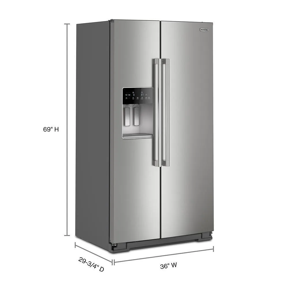 Maytag MRSC6636RZ 36-Inch Wide Counter-Depth Side-By-Side Refrigerator With Arctic Blue Interior - 20.8 Cu. Ft.
