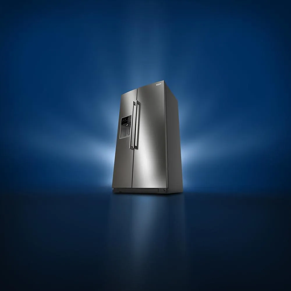 Maytag MRSF6636RZ 36-Inch Wide Full-Depth Side-By-Side Refrigerator With Arctic Blue Interior - 28.3 Cu. Ft.