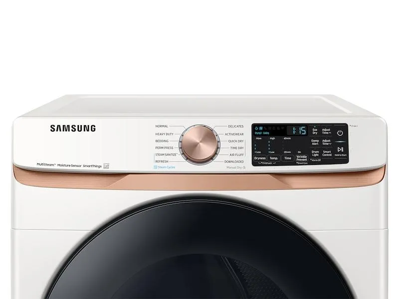 Samsung DVE50BG8300E 7.5 Cu. Ft. Smart Electric Dryer With Steam Sanitize  And Sensor Dry In Ivory