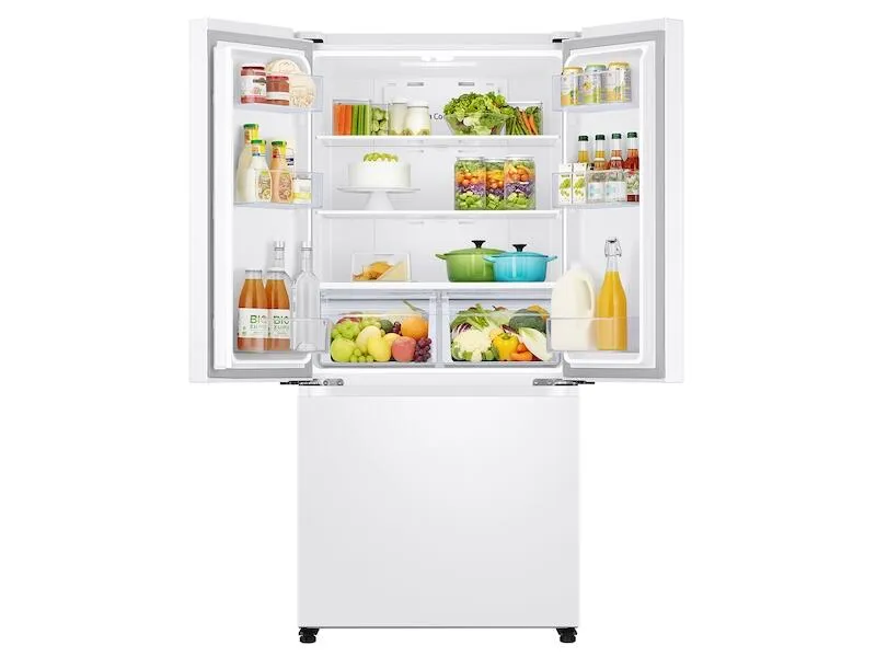Samsung RF18A5101WW 18 Cu. Ft. Smart Counter Depth 3-Door French Door Refrigerator In White