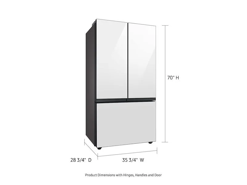 Samsung RF24BB660012 Bespoke 3-Door French Door Refrigerator (24 Cu. Ft.) With Beverage Center&#8482; In White Glass