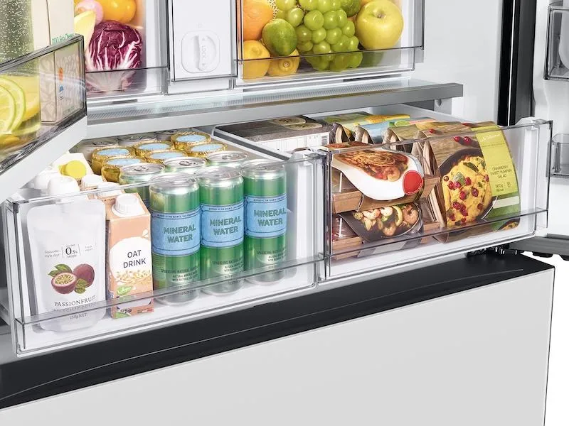 Samsung RF24BB660012 Bespoke 3-Door French Door Refrigerator (24 Cu. Ft.) With Beverage Center&#8482; In White Glass