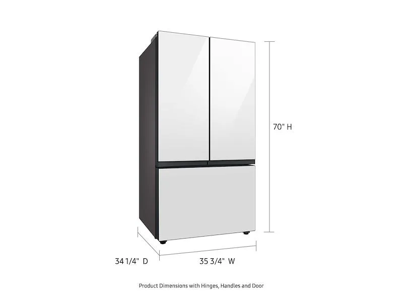 Samsung RF30BB660012 Bespoke 3-Door French Door Refrigerator (30 Cu. Ft.) With Beverage Center&#8482; In White Glass
