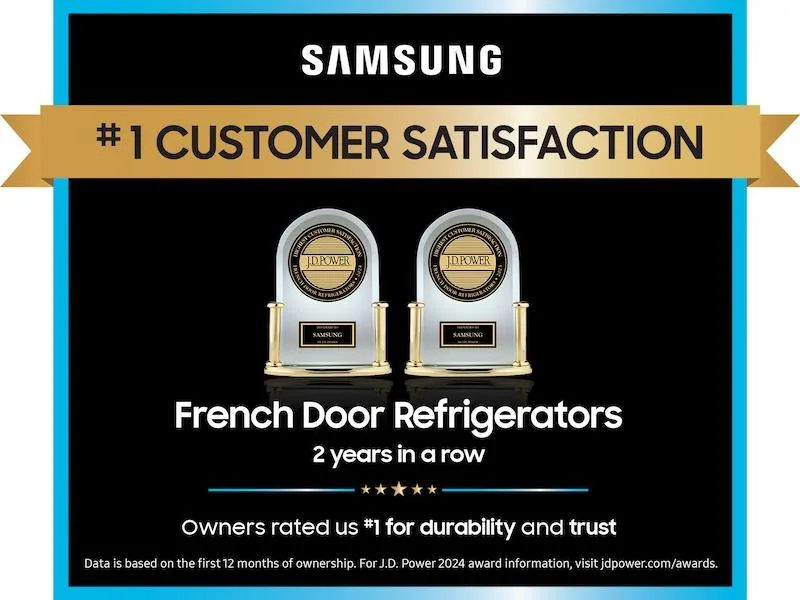 Samsung RF70F23DER Bespoke 23 Cu. Ft. Counter Depth 4-Door French Door Refrigerator With Inner Beverage Center&#8482; & Flexzone&#8482; Drawer In Stainless Steel