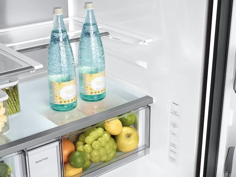 Samsung RF70F23DERAA Bespoke 23 Cu. Ft. Counter Depth 4-Door French Door Refrigerator With Inner Beverage Center&#8482; & Flexzone&#8482; Drawer In Stainless Steel