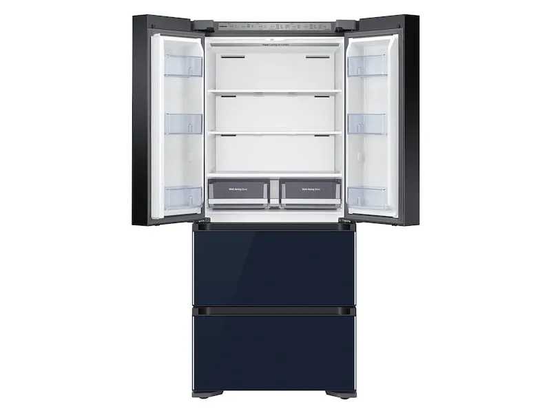 Samsung RQ48T94B277 17.3 Cu. Ft. Smart Kimchi & Specialty 4-Door French Door Refrigerator In White-Navy Glass