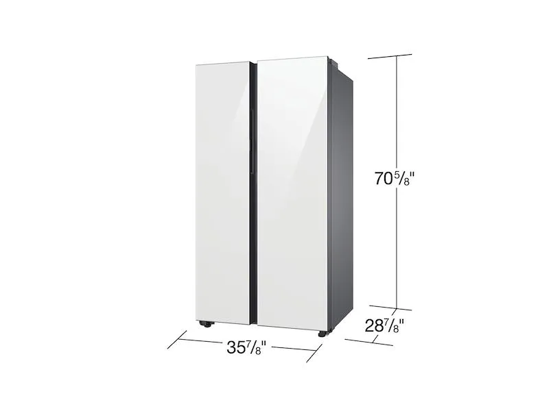 Samsung RS23CB760012 Bespoke Counter Depth Side-By-Side 23 Cu. Ft. Refrigerator With Beverage Center&#8482; In White Glass