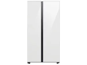 Samsung RS23CB760012 Bespoke Counter Depth Side-By-Side 23 Cu. Ft. Refrigerator With Beverage Center&#8482; In White Glass