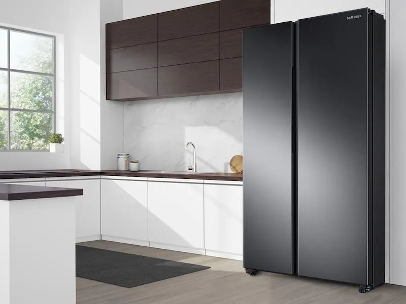 Samsung RS28A500ASG 28 Cu. Ft. Smart Side-By-Side Refrigerator In Black Stainless Steel