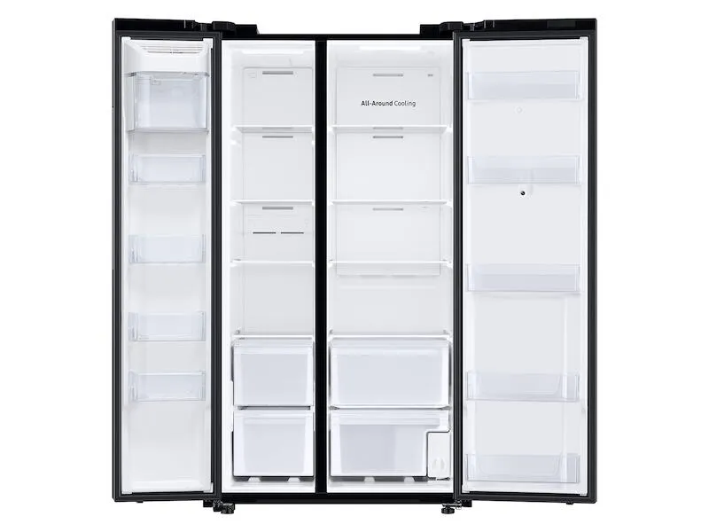 Samsung RS28A5F61SG 27.3 Cu. Ft. Smart Side-By-Side Refrigerator With Family Hub&#8482; In Black Stainless Steel