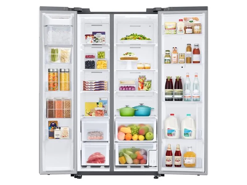 Samsung RS28A5F61SR 27.3 Cu. Ft. Smart Side-By-Side Refrigerator With Family Hub&#8482; In Stainless Steel