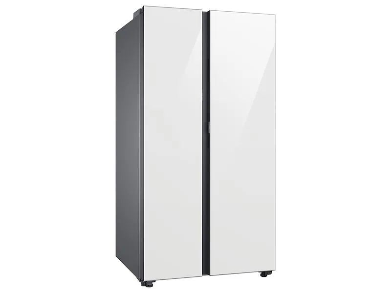 Samsung RS28CB760012 Bespoke Side-By-Side 28 Cu. Ft. Refrigerator With Beverage Center&#8482; In White Glass