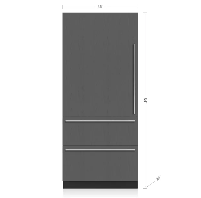 Sub-Zero DET3650CIIDL 36 Designer Over-And-Under Refrigerator/Freezer With Ice Maker And Internal Dispenser - Panel Ready