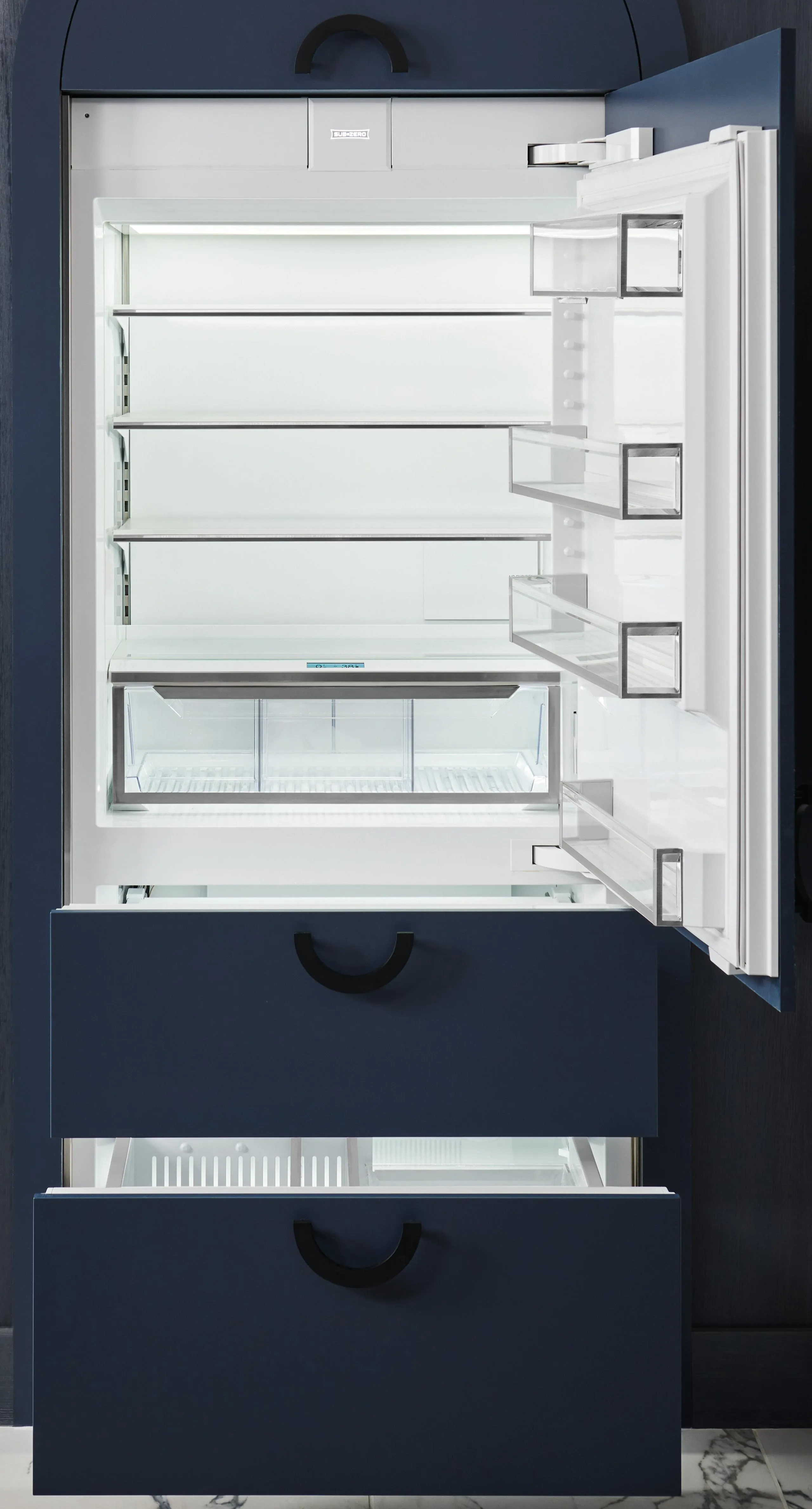 Sub-Zero DET3650CIIDR 36 Designer Over-And-Under Refrigerator/Freezer With Ice Maker And Internal Dispenser - Panel Ready