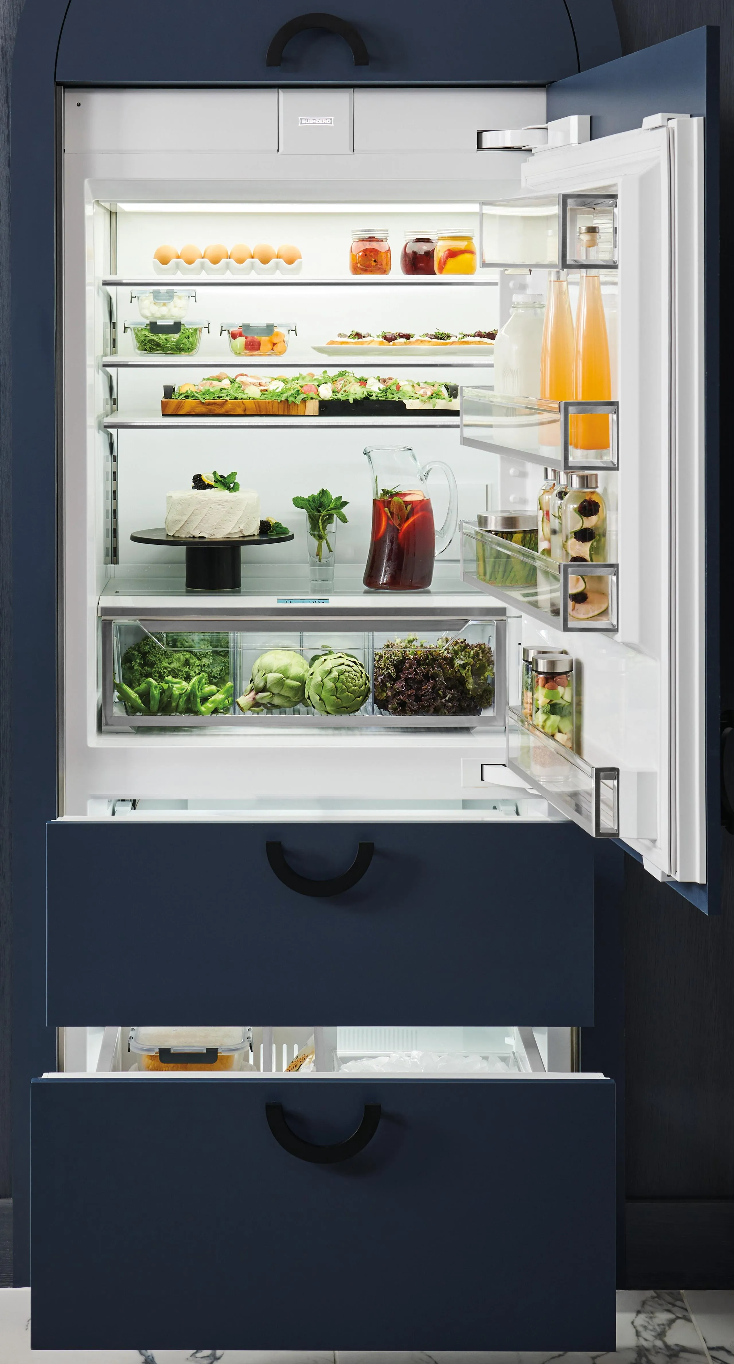 Sub-Zero DET3650CIL 36 Designer Over-And-Under Refrigerator/Freezer With Ice Maker - Panel Ready