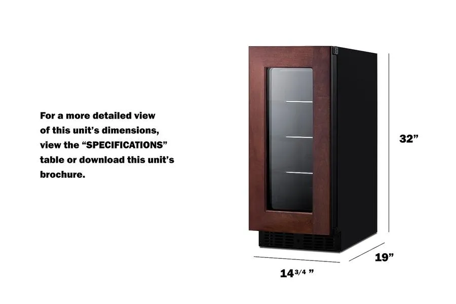 Summit ASDG1521PNR 15 Wide Built-In Beverage Center. Ada Compliant (Panel Not Included)