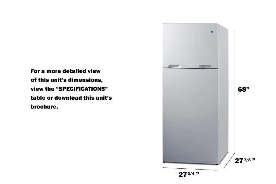 Summit CTR151WLHD 28 Wide Top-Mount Refrigerator-Freezer
