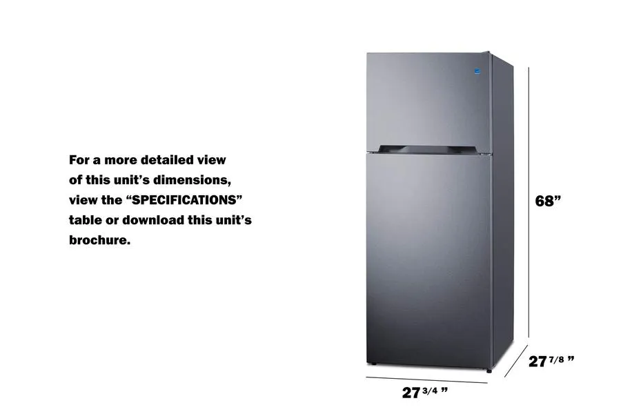 Summit CTR15SS 28 Wide Top-Mount Refrigerator-Freezer