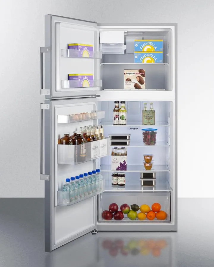 Summit FF1514SSIMLHD 28 Wide Top Mount Refrigerator-Freezer With Icemaker