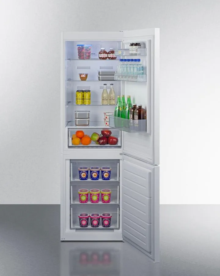 Summit FFBF121W 24 Wide Bottom Mount Refrigerator-Freezer