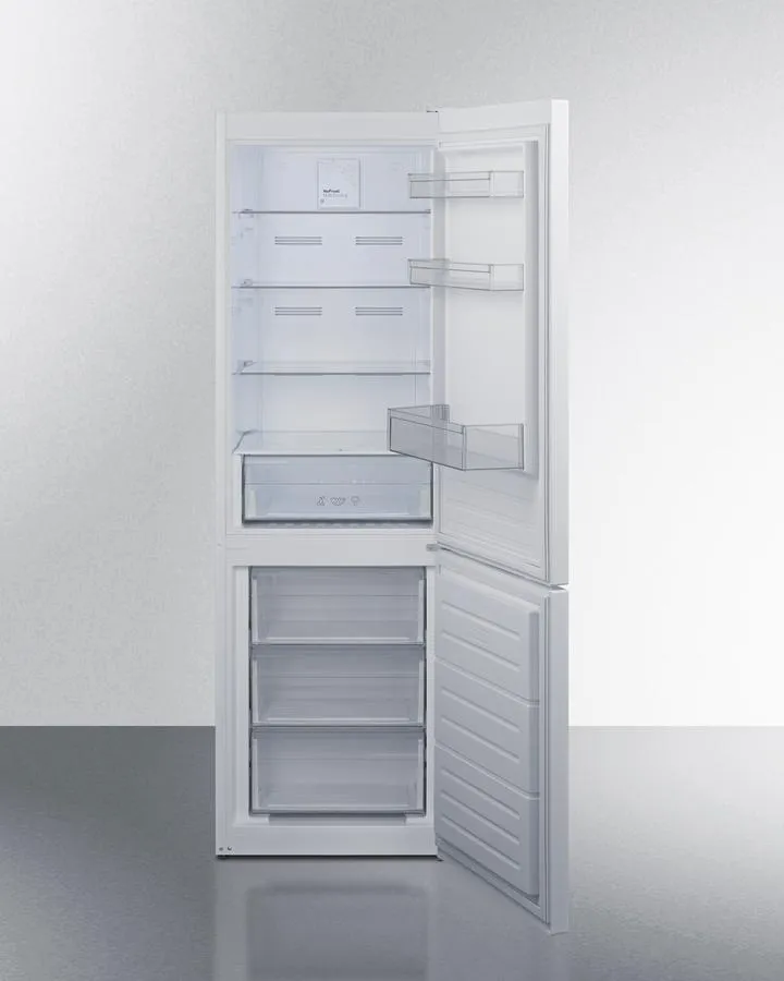 Summit FFBF121W 24 Wide Bottom Mount Refrigerator-Freezer
