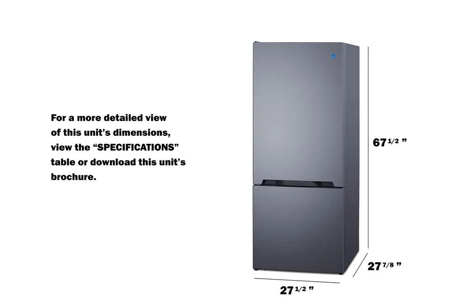 Summit FFBF154SSLHD 28 Wide Bottom Mount Refrigerator-Freezer