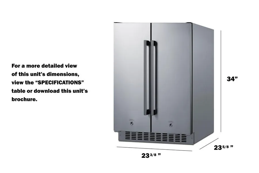 Summit FFRF24SSCSS 24 Wide Built-In Refrigerator-Freezer