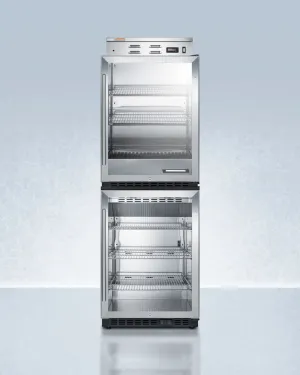 Summit PHC61GSCR610BLSTACK Glass Door Warming Cabinet Phc61G Stacked With Scr610Bl Commercial Beverage Center