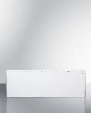 Summit SCFM252W Commercially Listed 26.66 Cu.Ft. Manual Defrost Chest Freezer In White With Stainless Steel Corner Guards