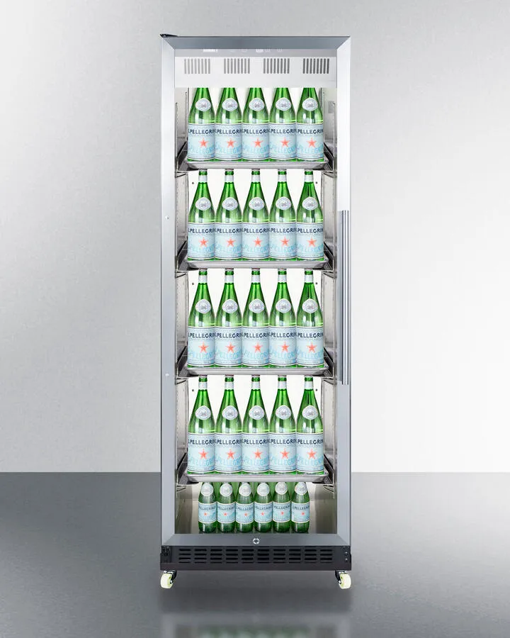 Summit SCR1401LHRICSS 24 Wide Mini Reach-In Beverage Center With Dolly