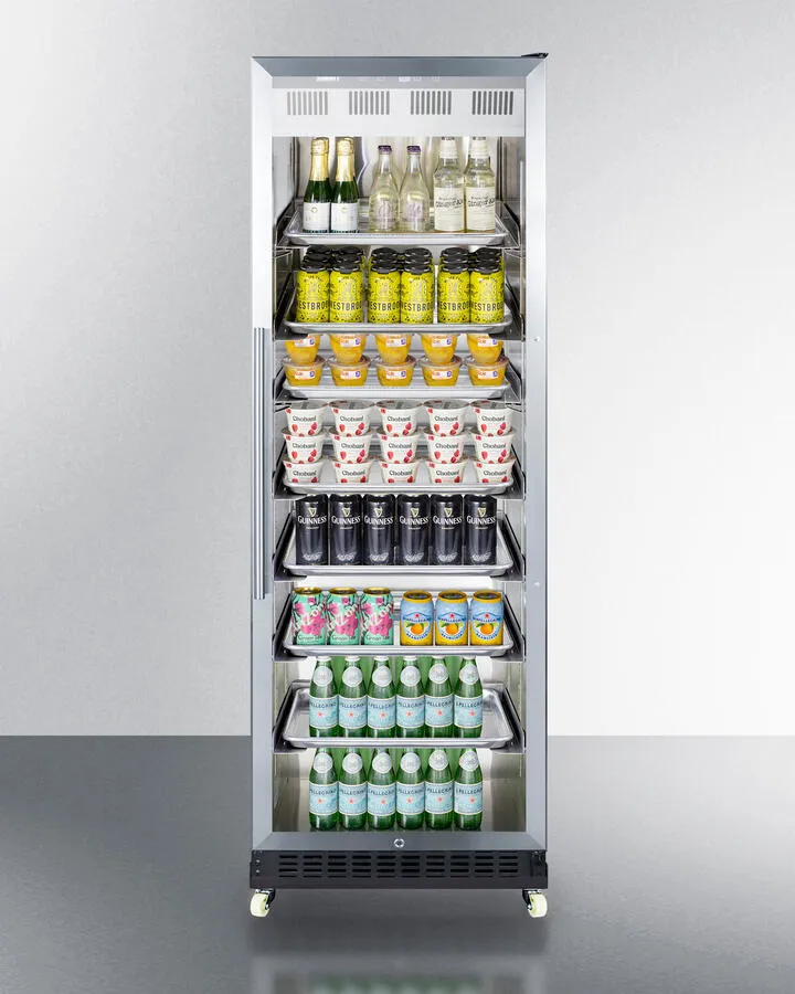 Summit SCR1401RI 24 Wide Mini Reach-In Beverage Center With Dolly