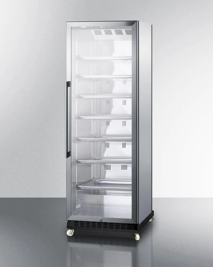Summit SCR1401RICSS 24 Wide Mini Reach-In Beverage Center With Dolly