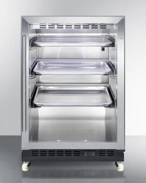 Summit SCR610BLRI 24 Wide Built-In Mini Reach-In Beverage Center With Dolly