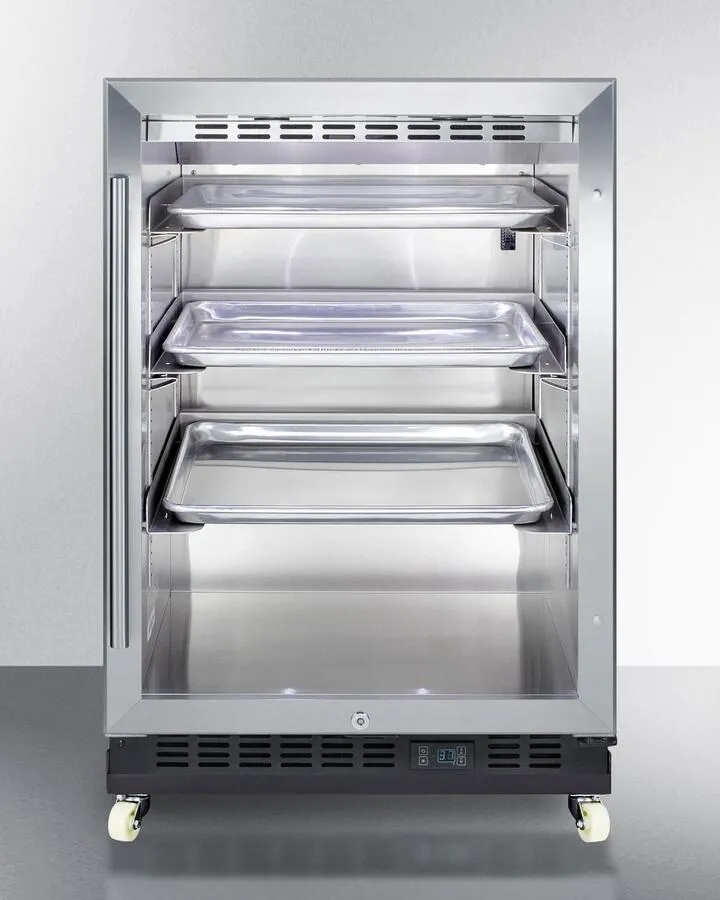 Summit SCR610BLRI 24 Wide Built-In Mini Reach-In Beverage Center With Dolly