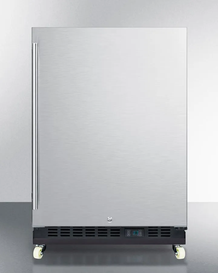 Summit SCR610BLSDRI 24 Wide Built-In Mini Reach-In Beverage Center With Dolly