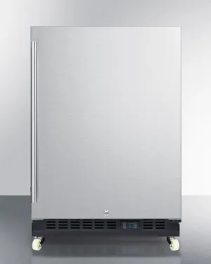 Summit SCR610BLSDRI 24 Wide Built-In Mini Reach-In Beverage Center With Dolly