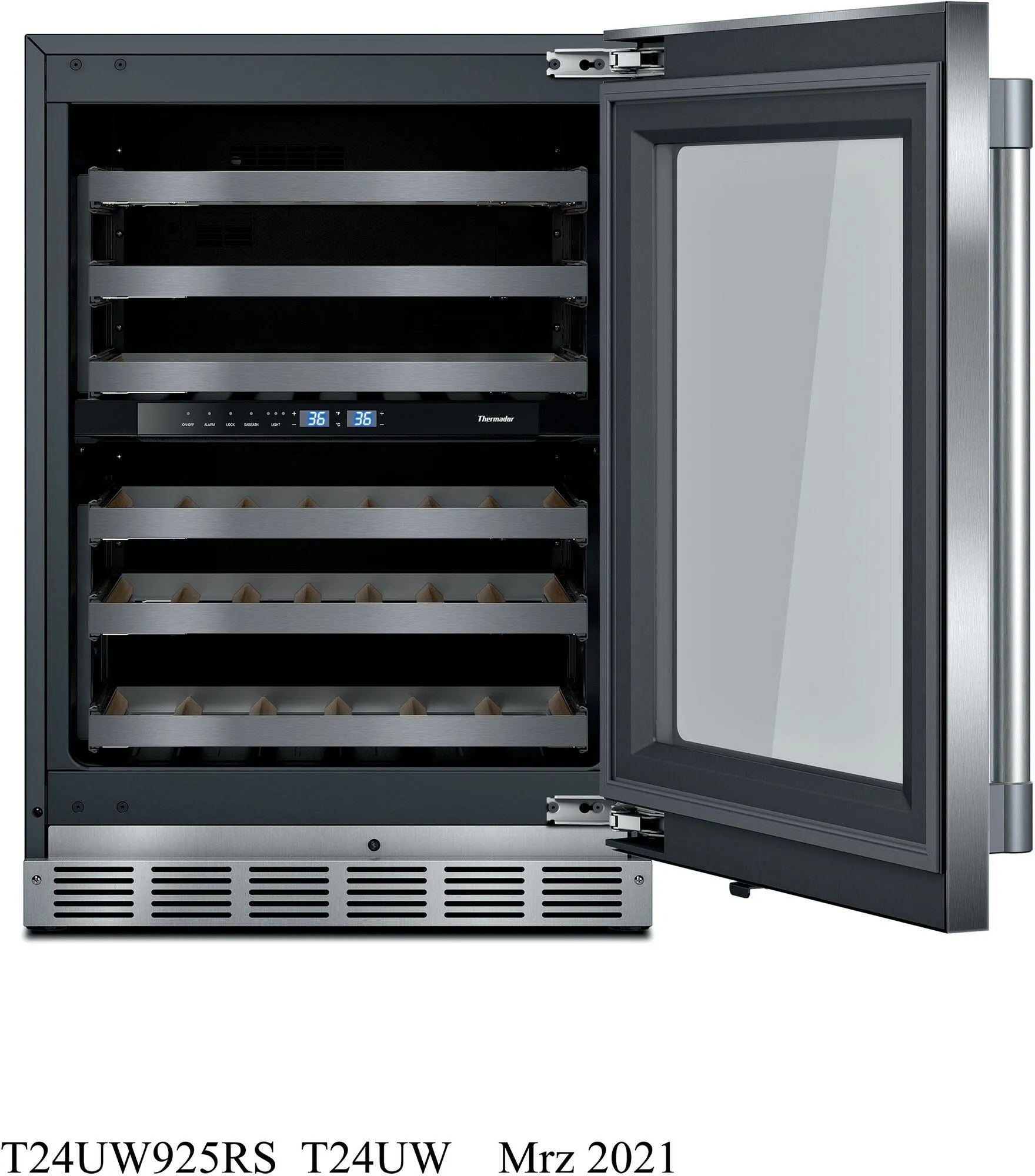 Thermador T24UW925RS Freedom Wine Cooler With Glass Door 24'' Professional T24Uw925Rs