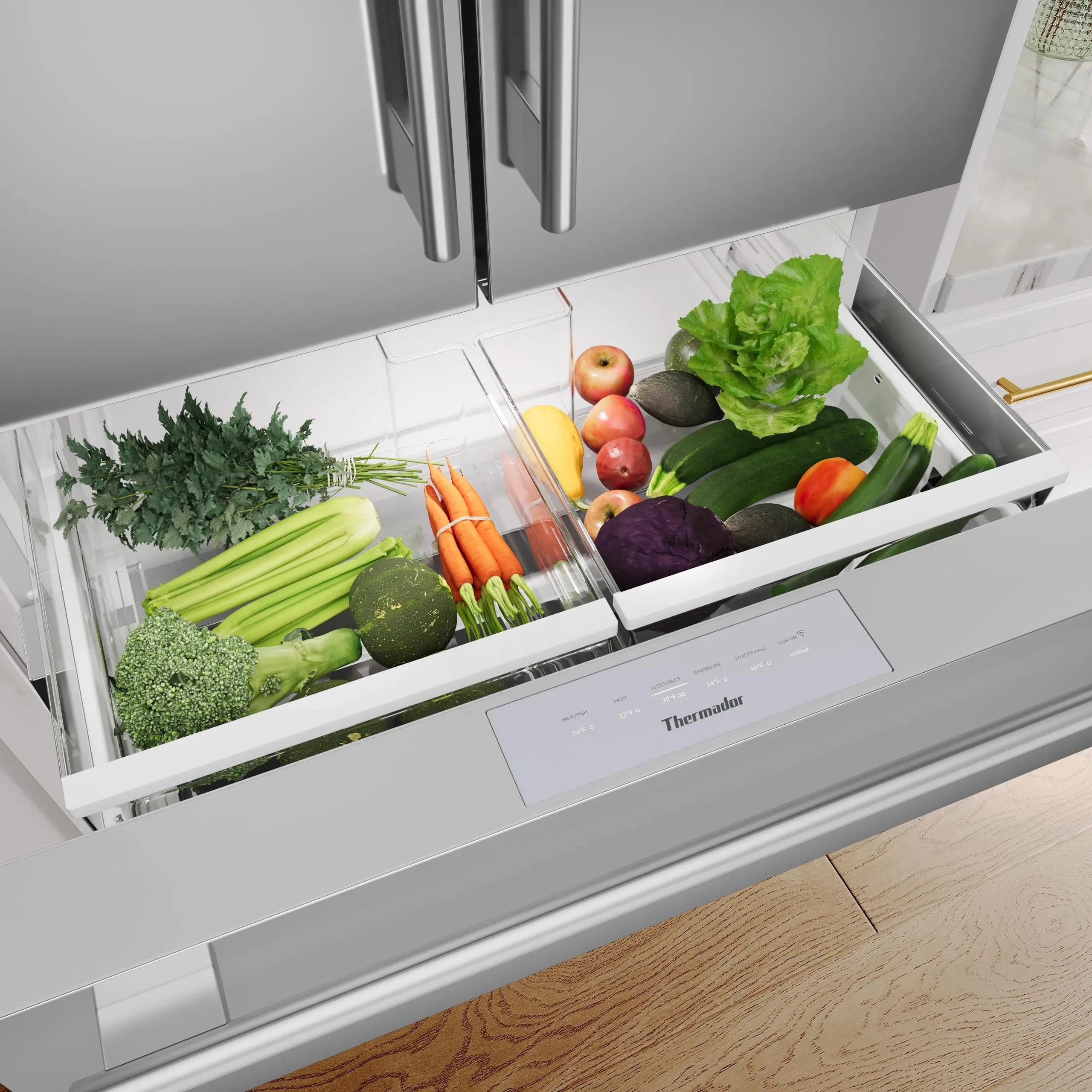 Thermador T36FL810NS Masterpiece Freestanding French Door Bottom Mount Refrigerator 36'' Masterpiece Stainless Steel