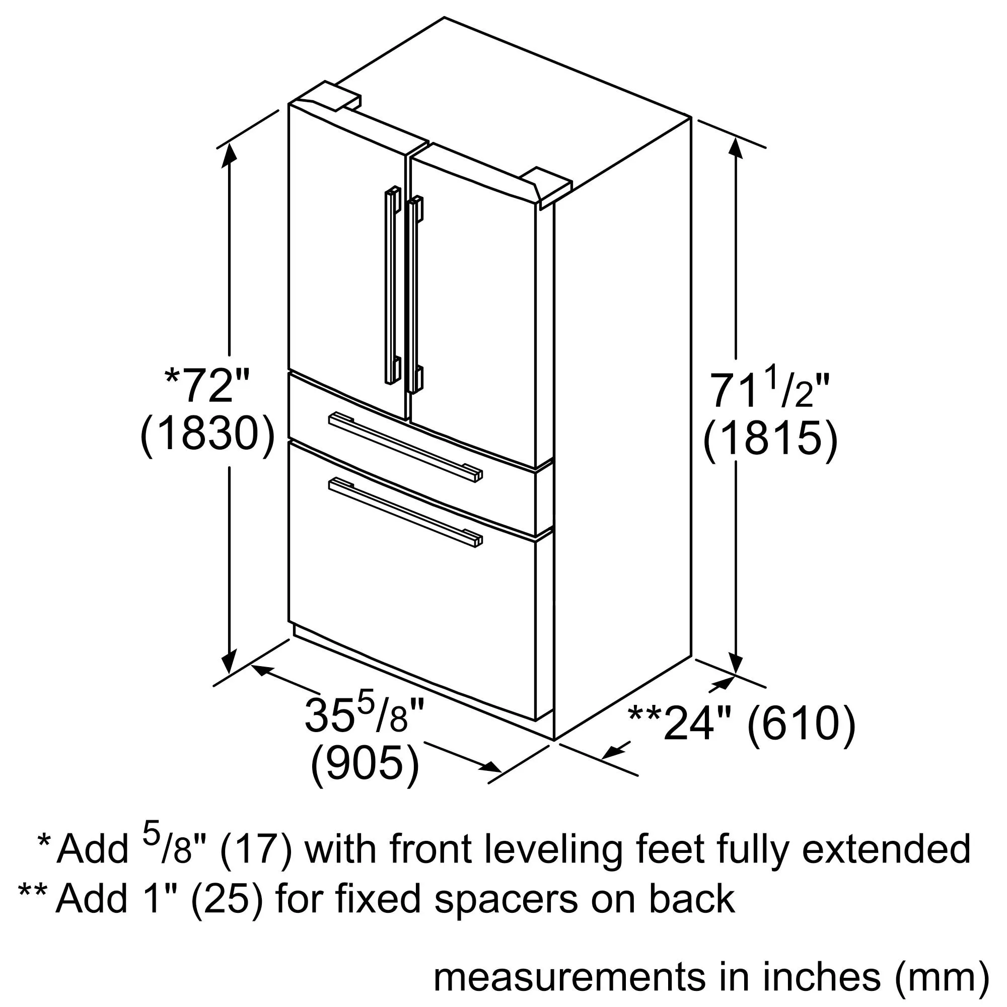 Thermador T36FL810NS Masterpiece Freestanding French Door Bottom Mount Refrigerator 36'' Masterpiece Stainless Steel