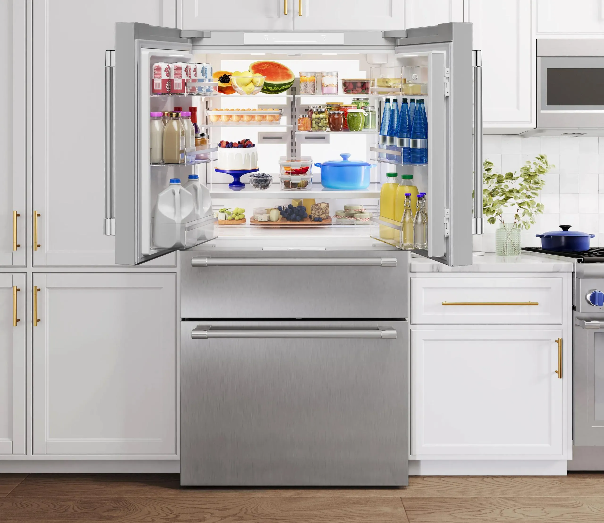 Thermador T36FL821NS Professional Freestanding French Door Bottom Mount Refrigerator 36'' Professional Stainless Steel