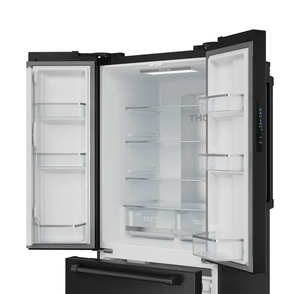 Thor Kitchen RF3017FFD00 30 Inch 17.7 Cu Ft French Door Counter Depth Refrigerator With Ice Maker In Black Gordon Ramsay Series - Rf3017Ffd00