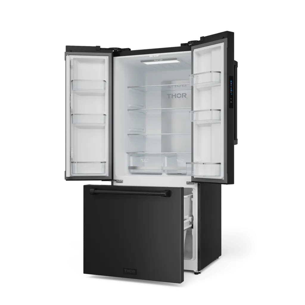 Thor Kitchen RF3017FFD00 30 Inch 17.7 Cu Ft French Door Counter Depth Refrigerator With Ice Maker In Black Gordon Ramsay Series - Rf3017Ffd00