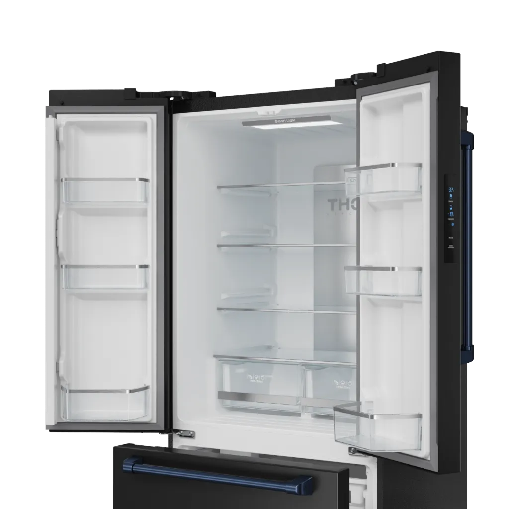 Thor Kitchen RF3017FFD00BLU 30 Inch 17.7 Cu Ft French Door Counter Depth Refrigerator With Ice Maker In Black/Navy Blue Gordon Ramsay Series - Rf3017Ffd00-Blu