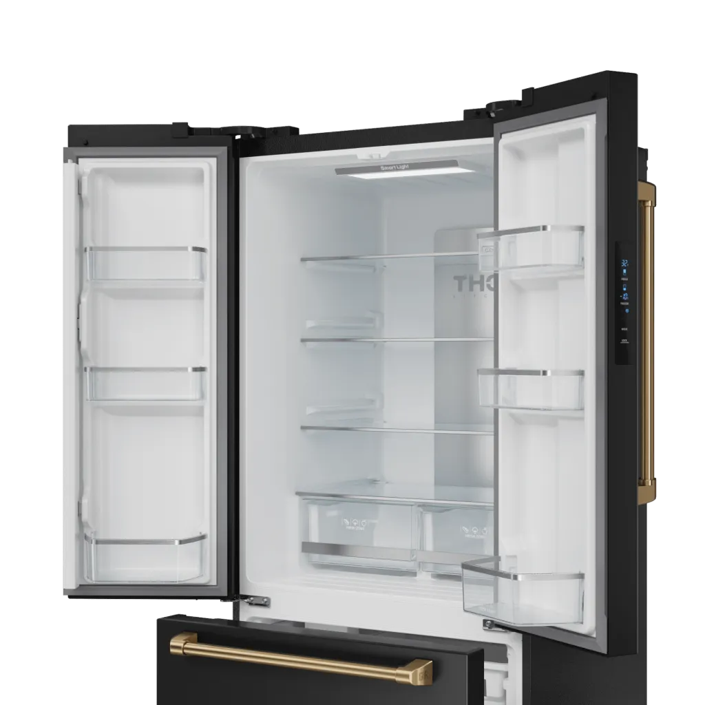 Thor Kitchen RF3017FFD00BRZ 30 Inch 17.7 Cu Ft French Door Counter Depth Refrigerator With Ice Maker In Black/Bronze Gordon Ramsay Series - Rf3017Ffd00-Brz