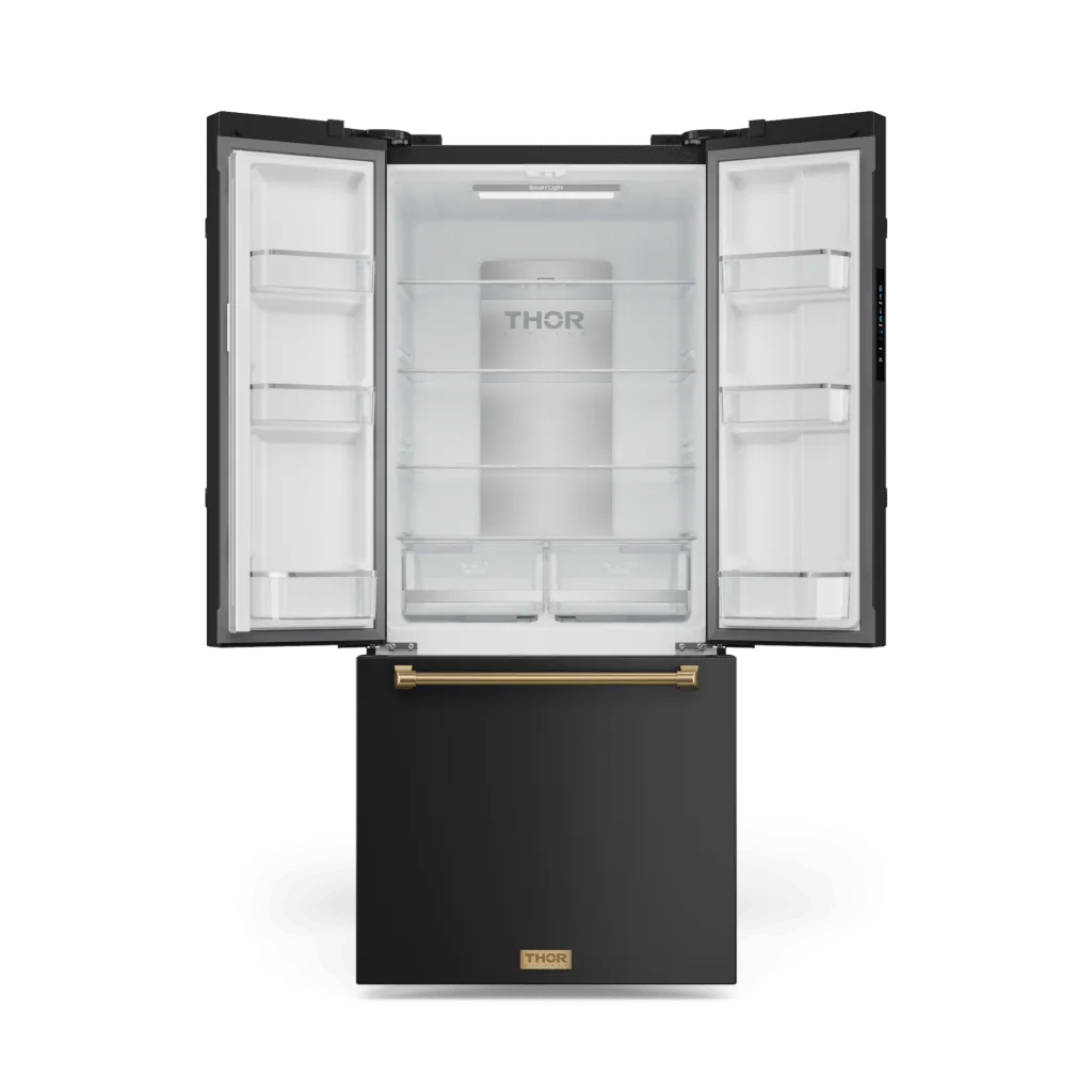 Thor Kitchen RF3017FFD00BRZ 30 Inch 17.7 Cu Ft French Door Counter Depth Refrigerator With Ice Maker In Black/Bronze Gordon Ramsay Series - Rf3017Ffd00-Brz