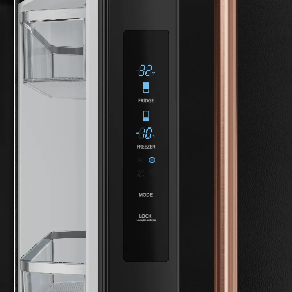 Thor Kitchen RF3017FFD00RSG 30 Inch 17.7 Cu Ft French Door Counter Depth Refrigerator With Ice Maker In Black/Rose Gold Gordon Ramsay Series - Rf3017Ffd00-Rsg