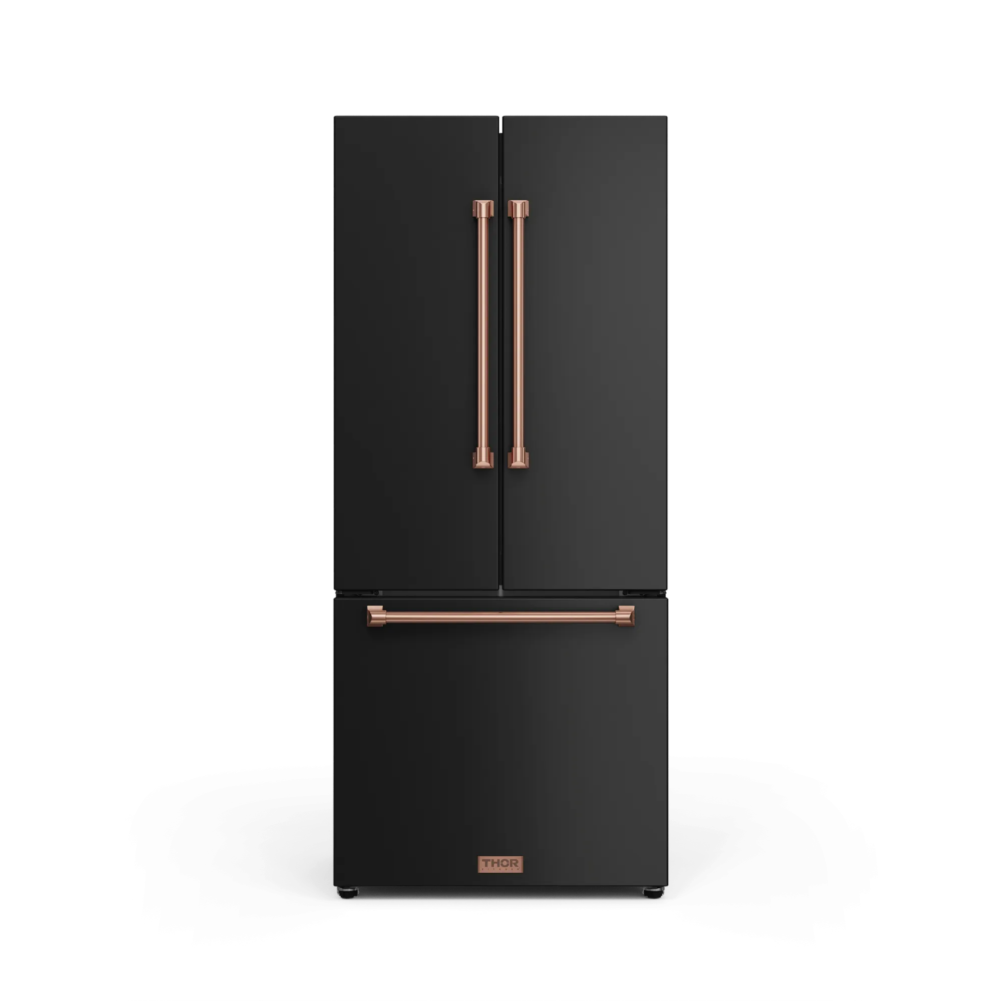 Thor Kitchen RF3017FFD00RSG 30 Inch 17.7 Cu Ft French Door Counter Depth Refrigerator With Ice Maker In Black/Rose Gold Gordon Ramsay Series - Rf3017Ffd00-Rsg