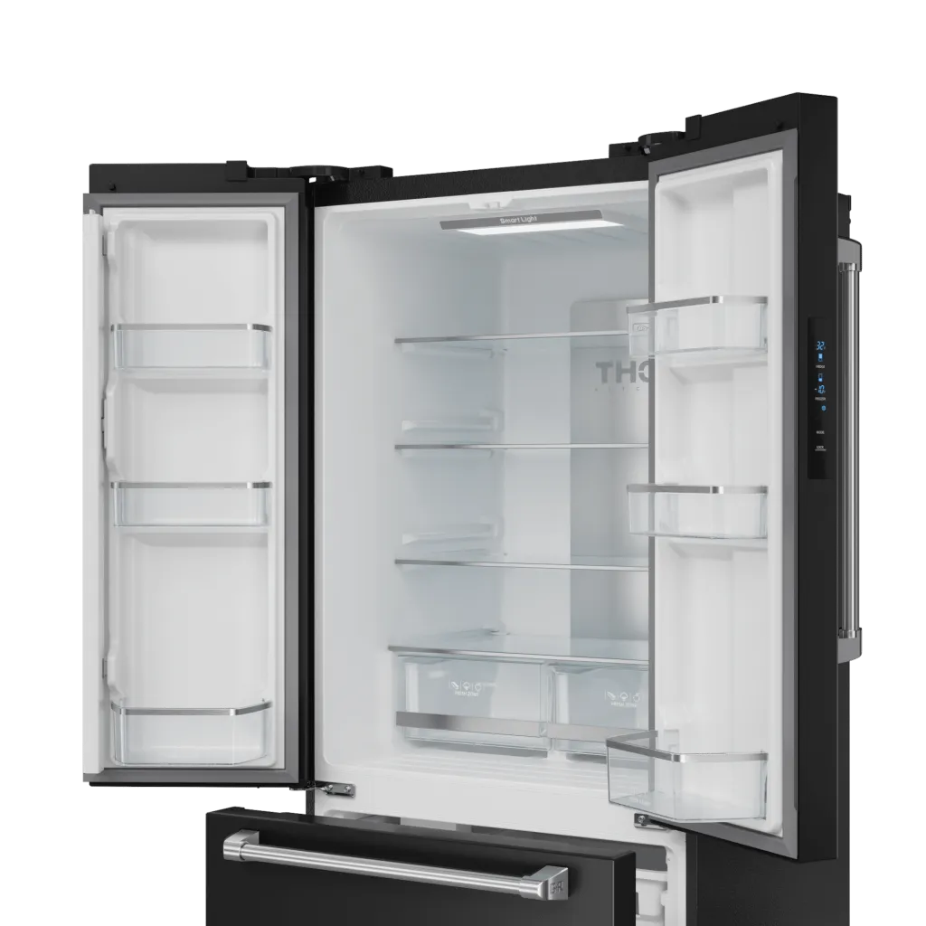 Thor Kitchen RF3017FFD00SS 30 Inch 17.7 Cu Ft French Door Counter Depth Refrigerator With Ice Maker In Black/Stainless Steel Gordon Ramsay Series - Rf3017Ffd00-Ss