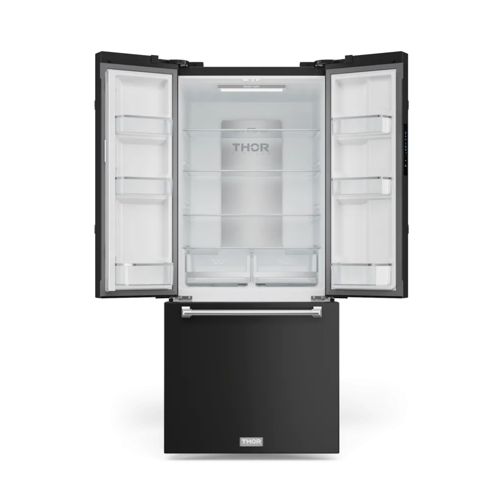 Thor Kitchen RF3017FFD00SS 30 Inch 17.7 Cu Ft French Door Counter Depth Refrigerator With Ice Maker In Black/Stainless Steel Gordon Ramsay Series - Rf3017Ffd00-Ss